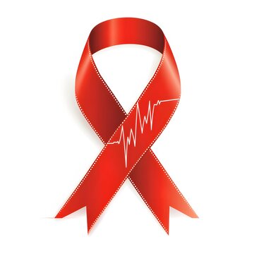 recommend clip art: a red ribbon with a heartbeat line integrated into its design