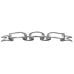 Obraz premium ribbon banner handdrawn illustration