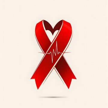 recommend clip art: a red ribbon with a heartbeat line integrated into its design