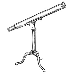 telescope handdrawn illustration