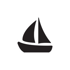 Yacth icon Flat line illustration