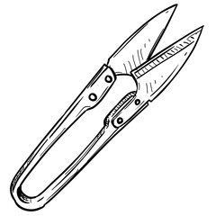 sewing scissors handdrawn illustration