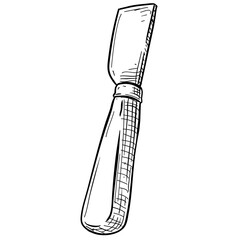 leather edge skiving tools handdrawn illustration