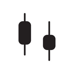 Candle stick icon Flat line illustration
