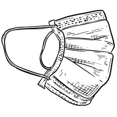 medical face mask handdrawn illustration