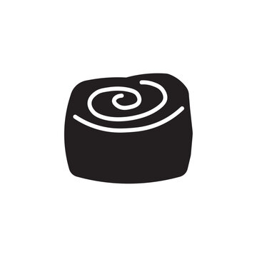 recommend clip art: Cinnamon Roll icon Flat line illustration