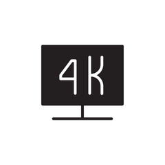 Desktop 4k icon Flat line illustration