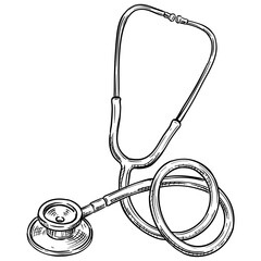stethoscope handdrawn illustration