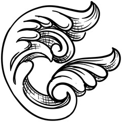 baroque frame borders handdrawn illustration