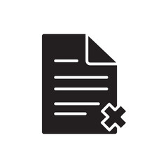 Document error icon Flat line illustration