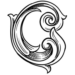 baroque frame borders handdrawn illustration