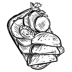 scandinavian food handdrawn illustration