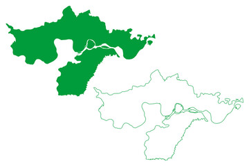 Fonte Boa municipality (Amazonas state, Municipalities of Brazil, Federative Republic of Brazil) map vector illustration, scribble sketch Fonte Boa map