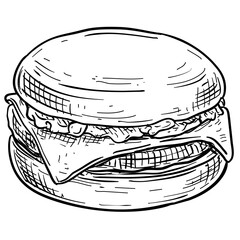 burgers handdrawn illustration