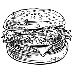 burgers handdrawn illustration
