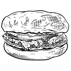 burgers handdrawn illustration