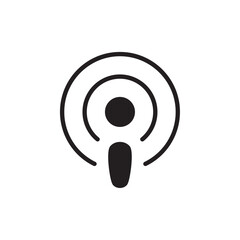 Fm icon Flat line illustration