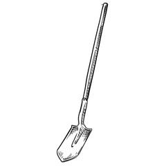 garden shovel handdrawn illustration