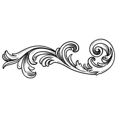 ornamental border baroque handdrawn illustration