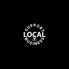  Support local business icon isolated on dark background