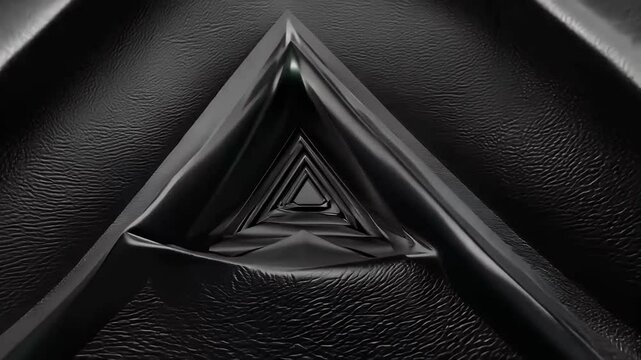 A realistic depth field camera looping animation showcases moving pattern black leather triangles creating visually striking motion background rendered ultrahigh definition three dimensional abstract
