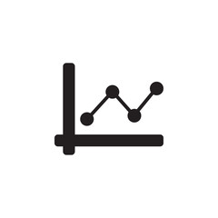 Line chart increase icon Flat line illustration