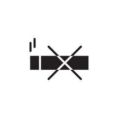 No smoking icon Flat line illustration