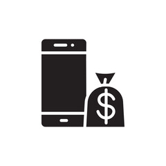 Online earning icon Flat line illustration