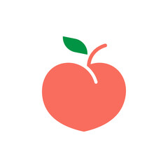Peach icon Flat line illustration