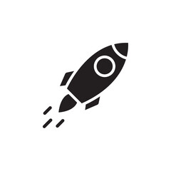 Rocket icon Flat line illustration