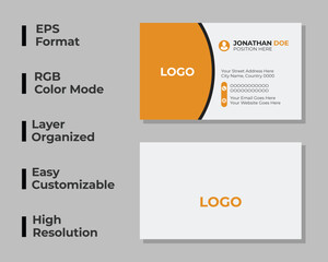 Double sided modern business card, personal identity card, corporate card, simple business card, layout, set