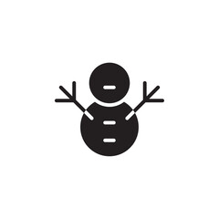 Snowman icon Flat line illustration