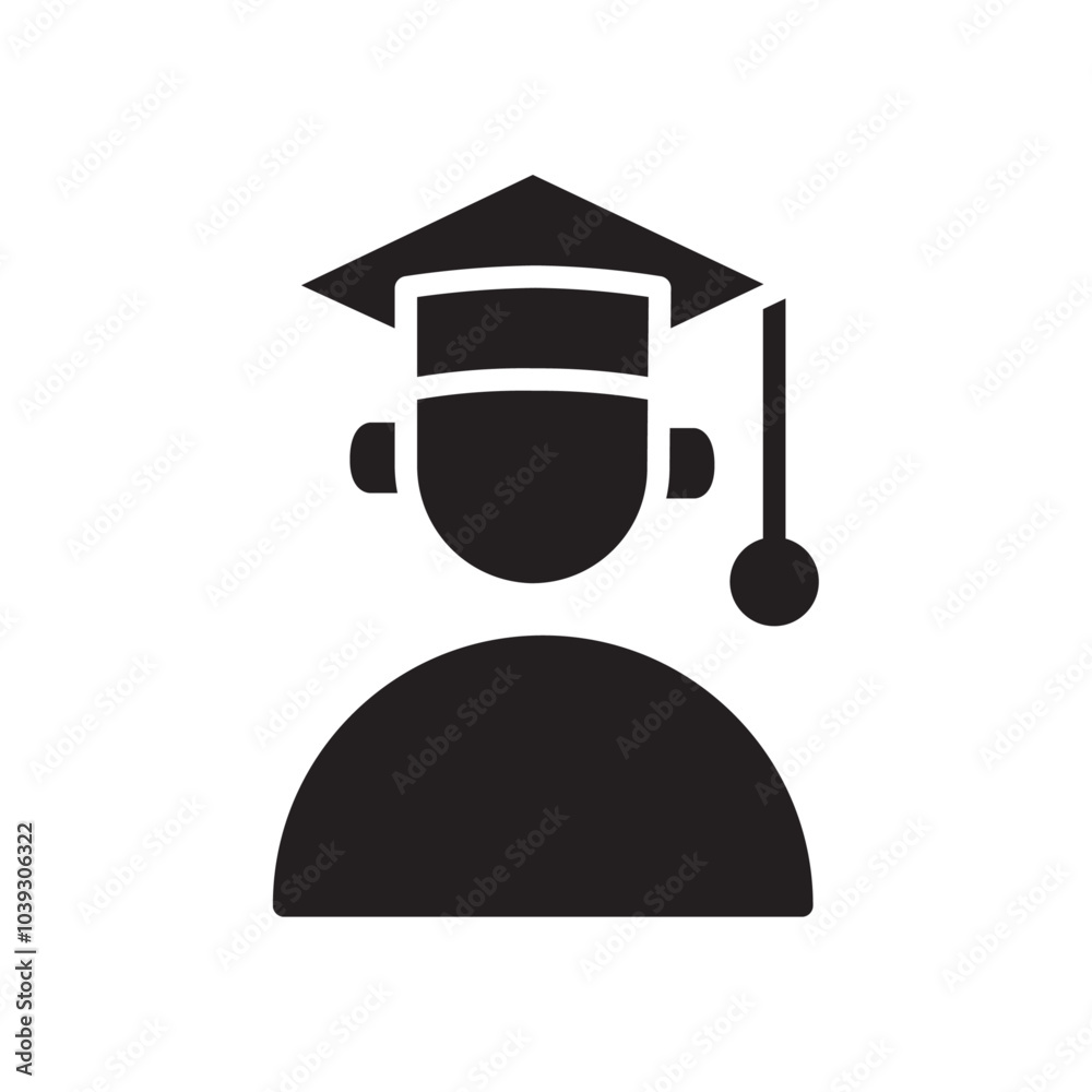 Sticker Student icon Flat line illustration