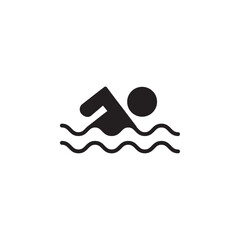 Swimming icon Flat line illustration