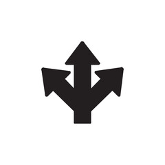 Three ways icon Flat line illustration