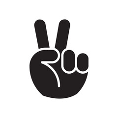 Victory sign icon Flat line illustration