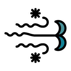 Wind icon in Color Lineal Color. Flat Outline style