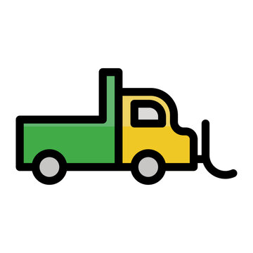 recommend clip art: Snowplow icon in Color Lineal Color. Flat Outline style