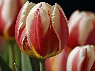 beautiful tulip flower seen close up. beautiful flower in garden