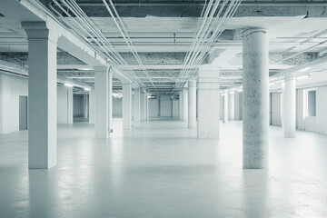 無機質な白い施設