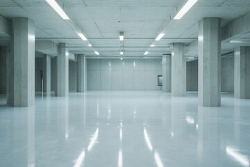 無機質な白い施設