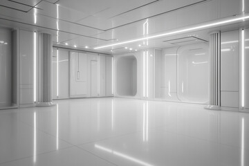 無機質な白い施設