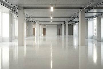 無機質な白い施設