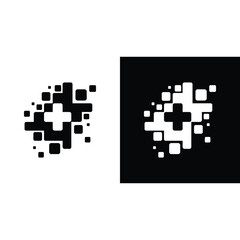 Pixel Health logo designs template, Medical logo in modern style vector, Technology logo template