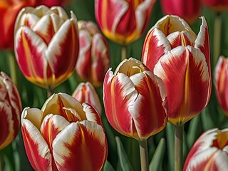 beautiful tulip flower seen close up. beautiful flower in garden