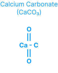 Calcium Carbonate (CaCO₃) Molecular Structure for Chemistry.