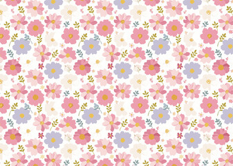 パステルカラーのコスモス