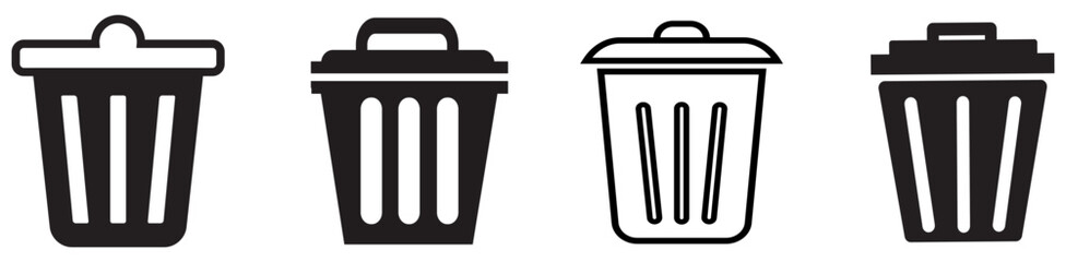 Trash can icon. Bin sign. Vector illustration.