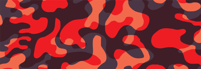 vector background of soldier red camo pattern,  vector seamless pattern, Camouflage black, red, gray spots vector texture for printing. Classic modern pattern.