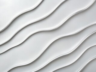 Obraz premium Elegant wave pattern in white, creating a smooth and modern texture for backgrounds and interior design projects.